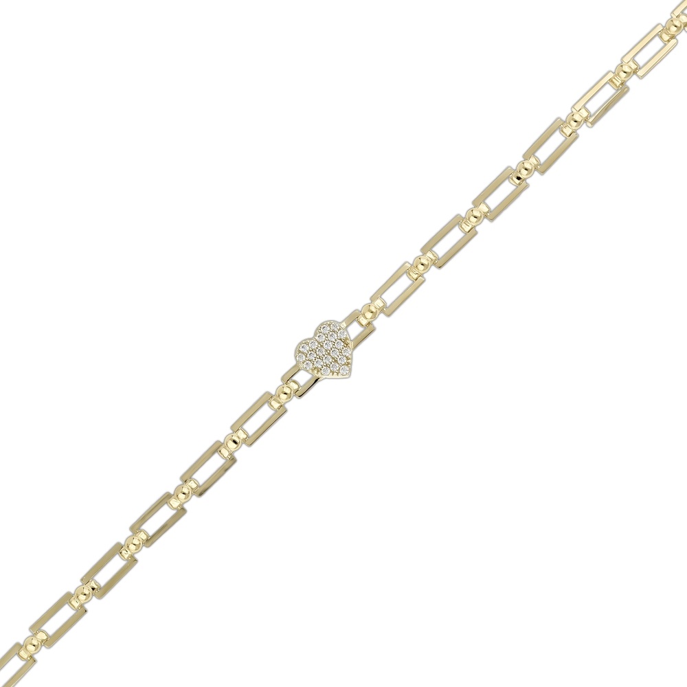 Altın Kalp Zincir Bileklik