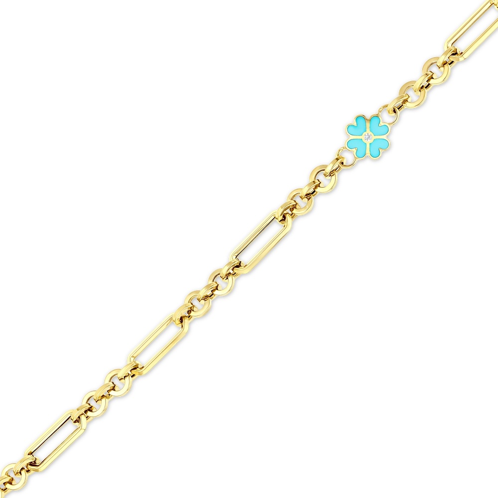 Altın Zincir Çiçek Bileklik