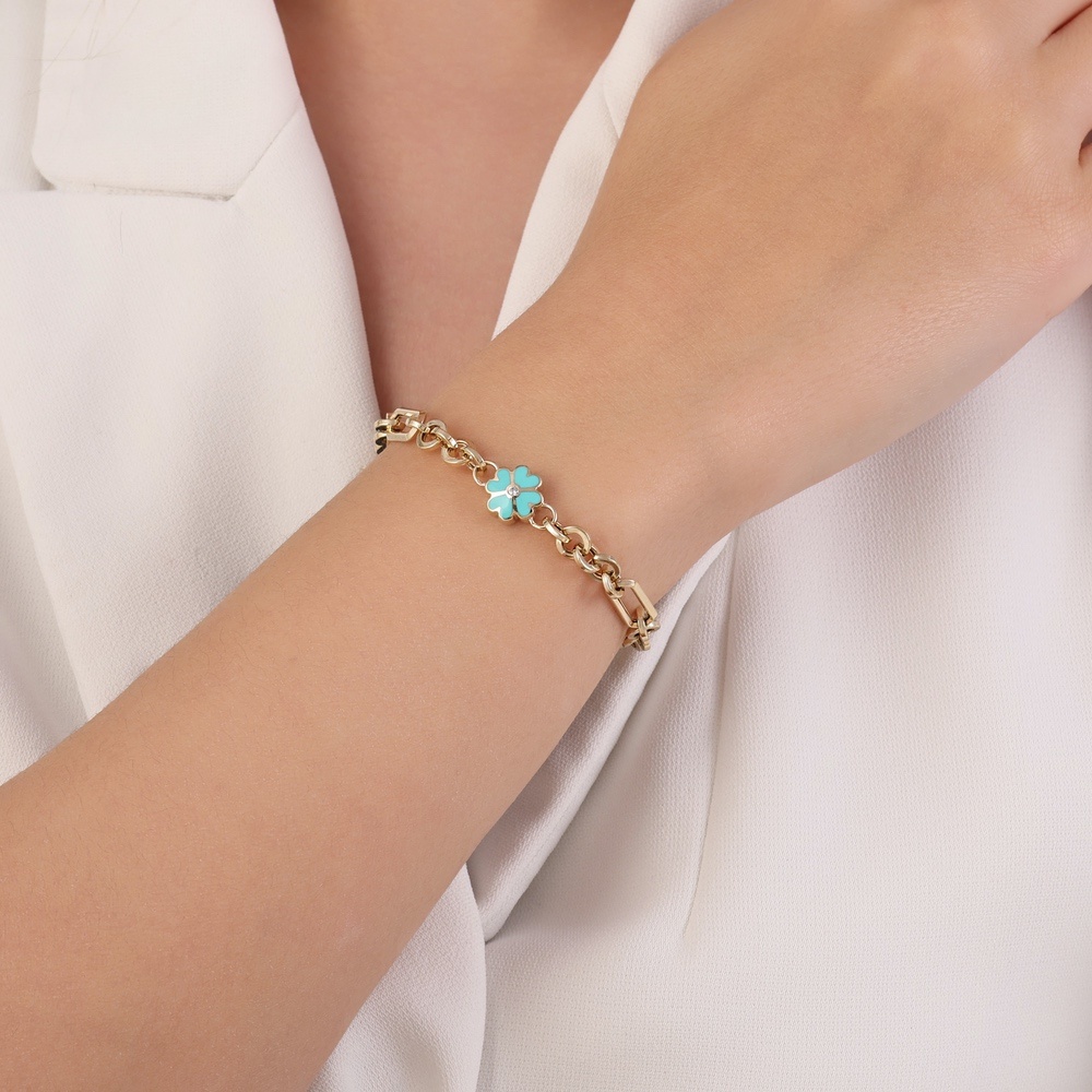 Altın Zincir Çiçek Bileklik