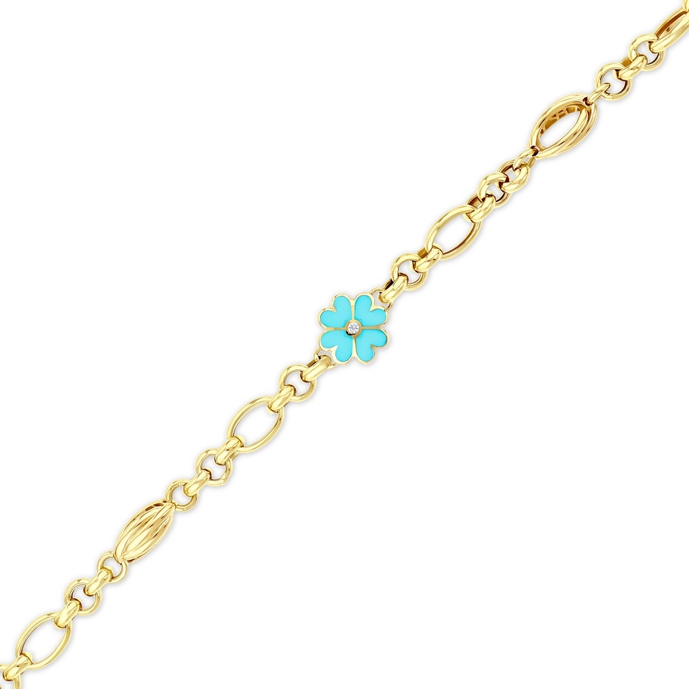 Altın Zincir Çiçek Bileklik