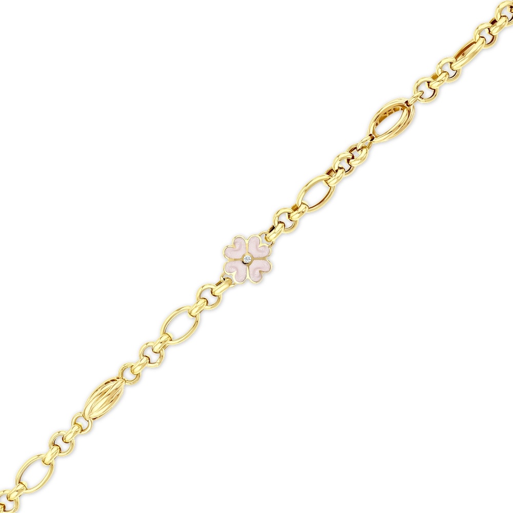 Altın Zincir Çiçek Bileklik