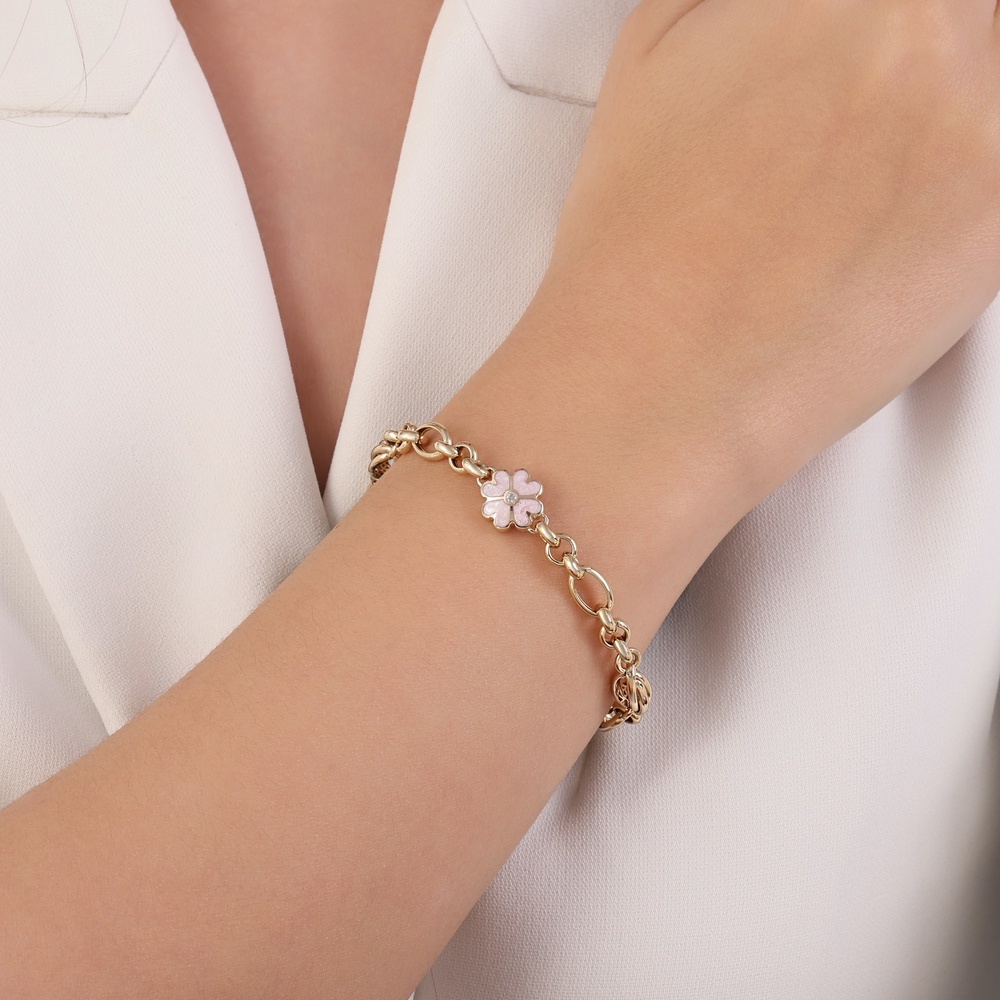 Altın Zincir Çiçek Bileklik