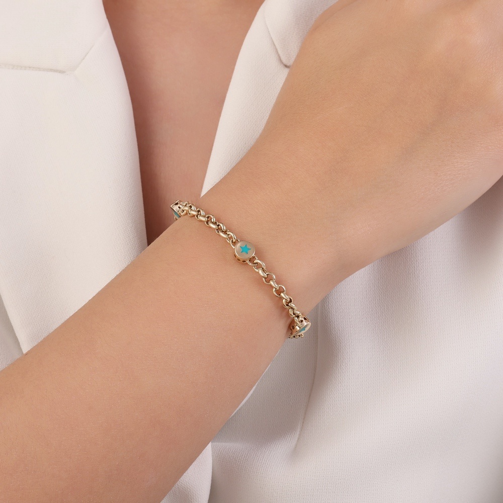 Altın Yıldız Zincir Bileklik