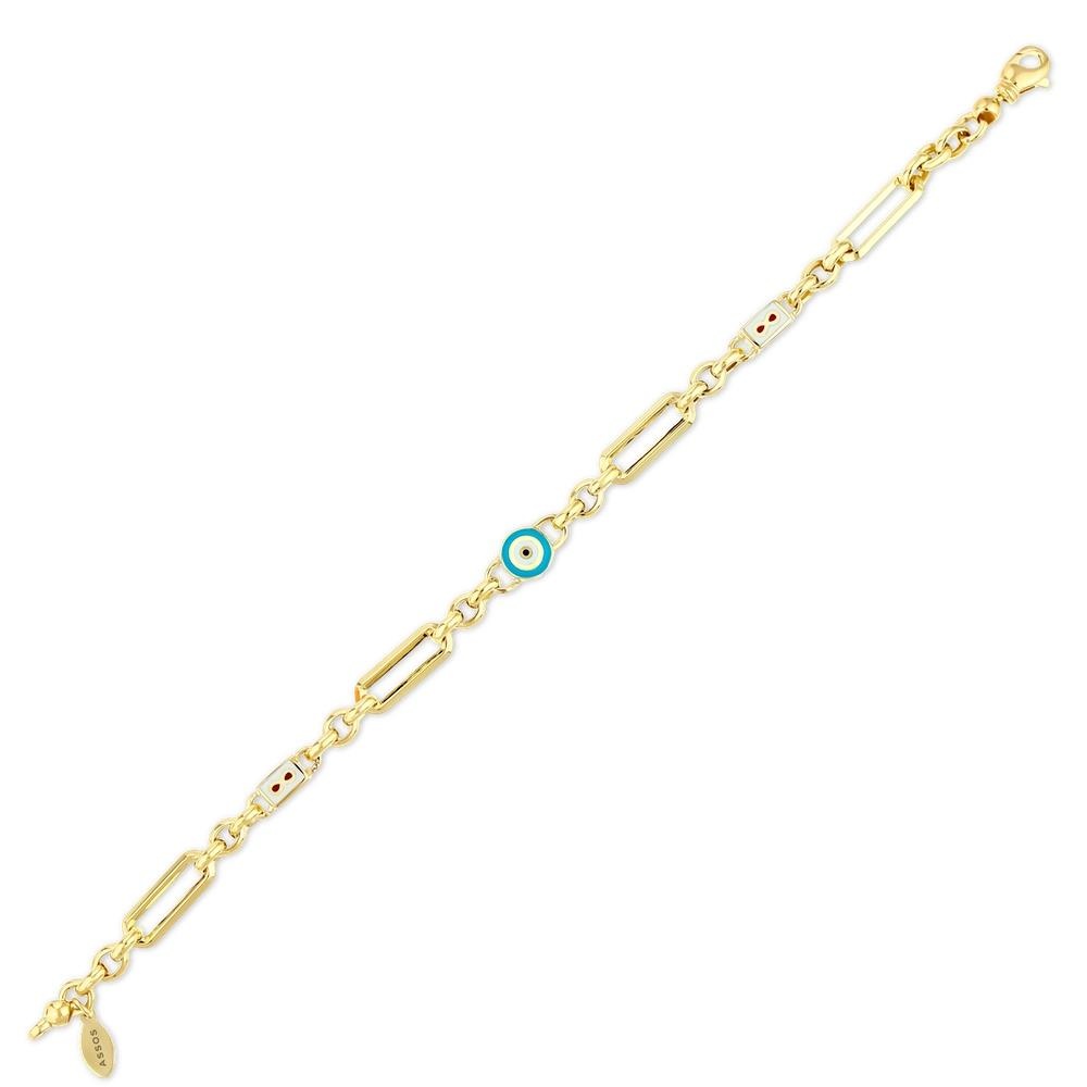 Altın Nazar Boncuklu Zincir Bileklik