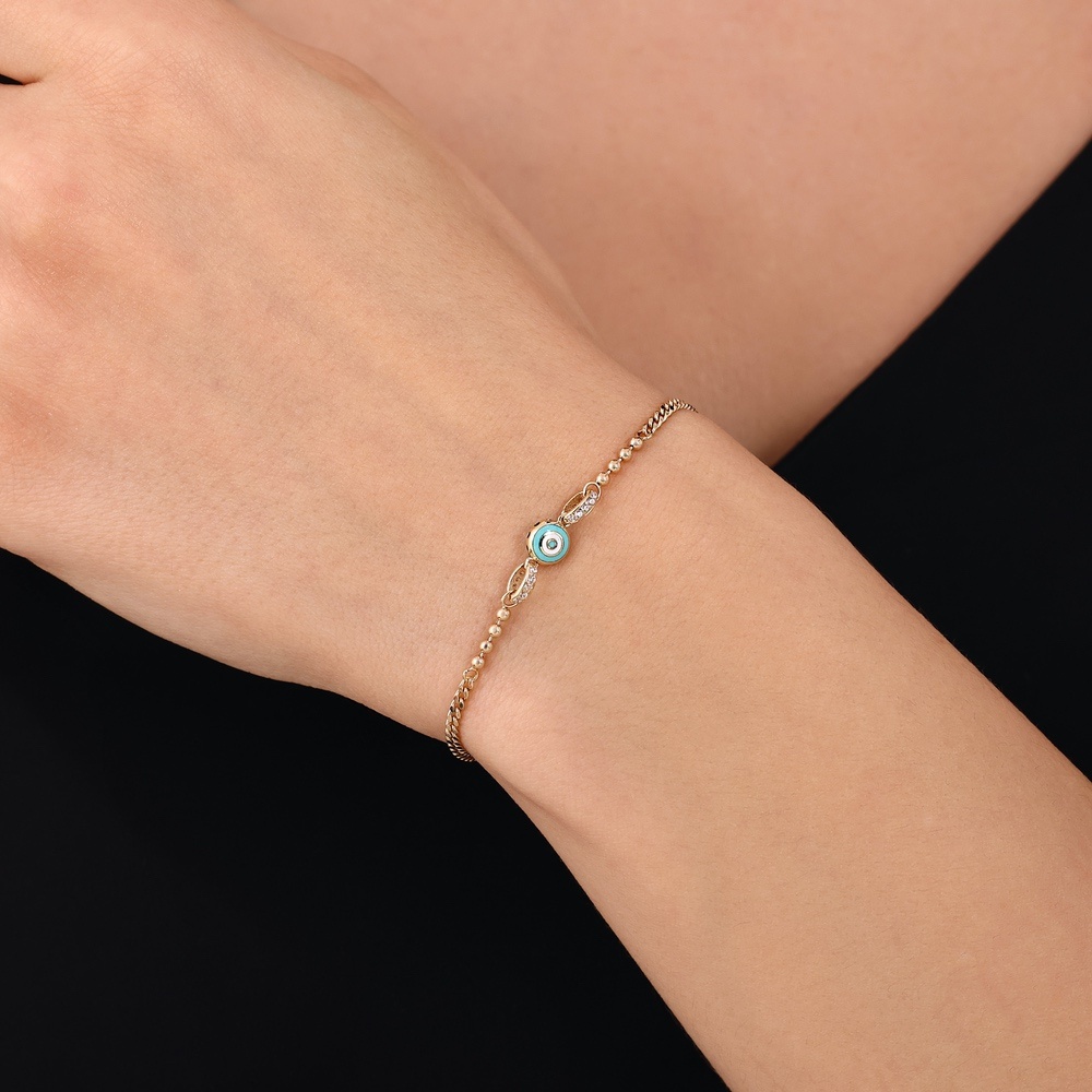 Altın Nazar Boncuklu Bileklik