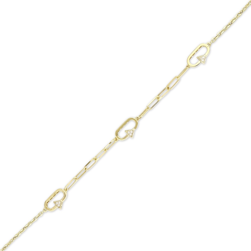 Altın Taşlı Zincir Bileklik