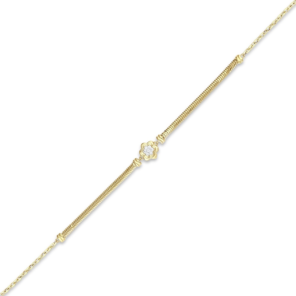 Altın Taşlı Çiçek Bileklik