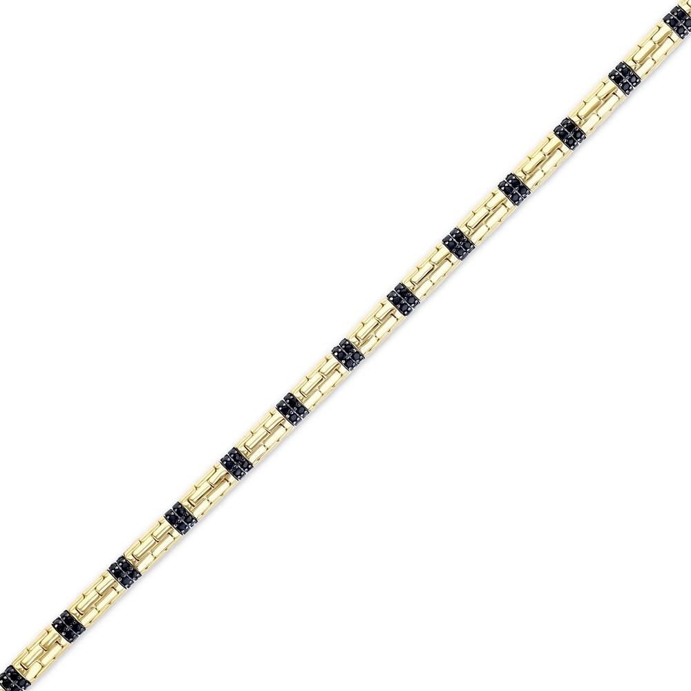 Altın Siyah Taşlı Erkek Bileklik