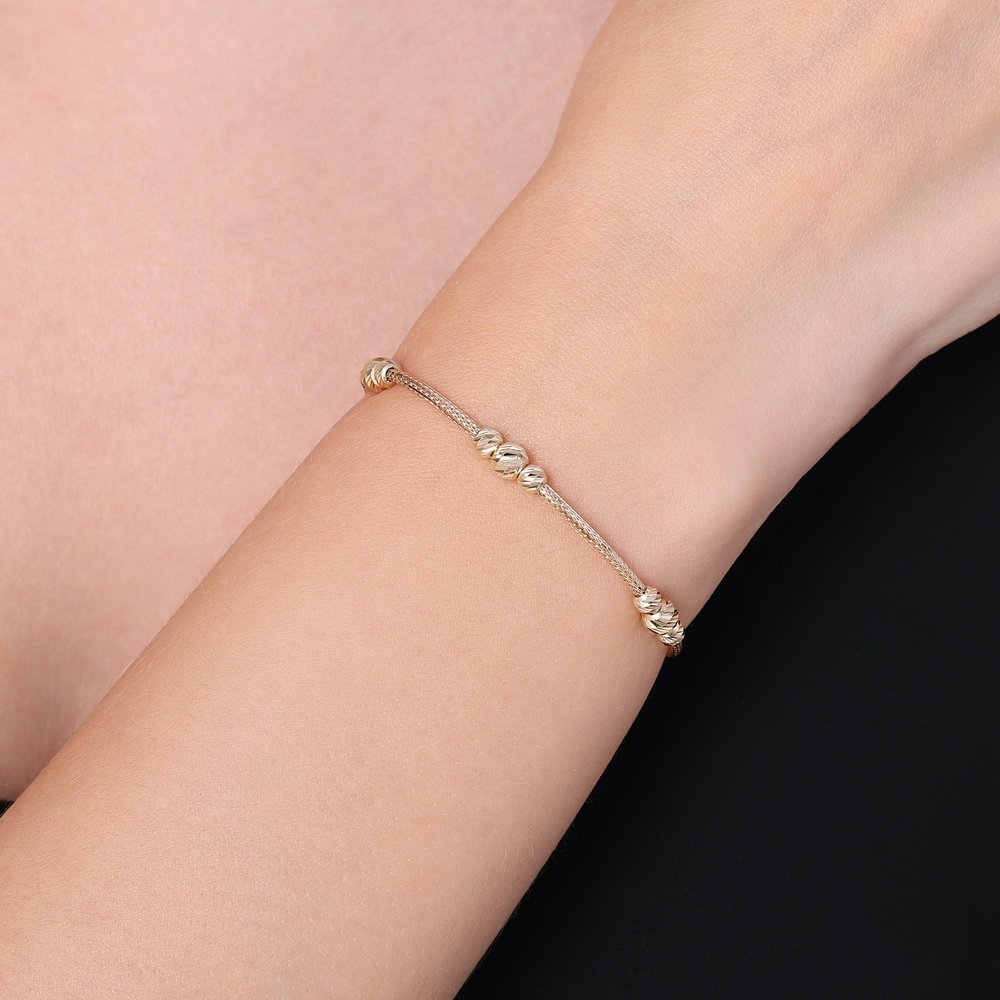 Altın Toplu Zincir Bileklik