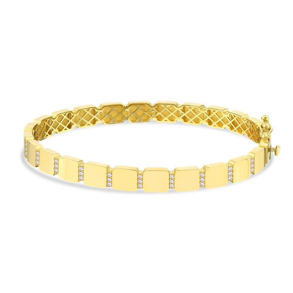 Altın Taşlı Kelepçe Bilezik