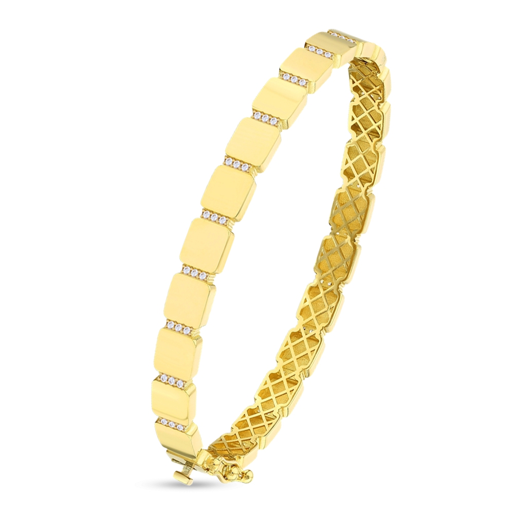 Altın Taşlı Kelepçe Bilezik