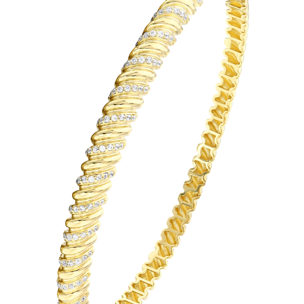 Taşlı Tasarım Altın Kelepçe