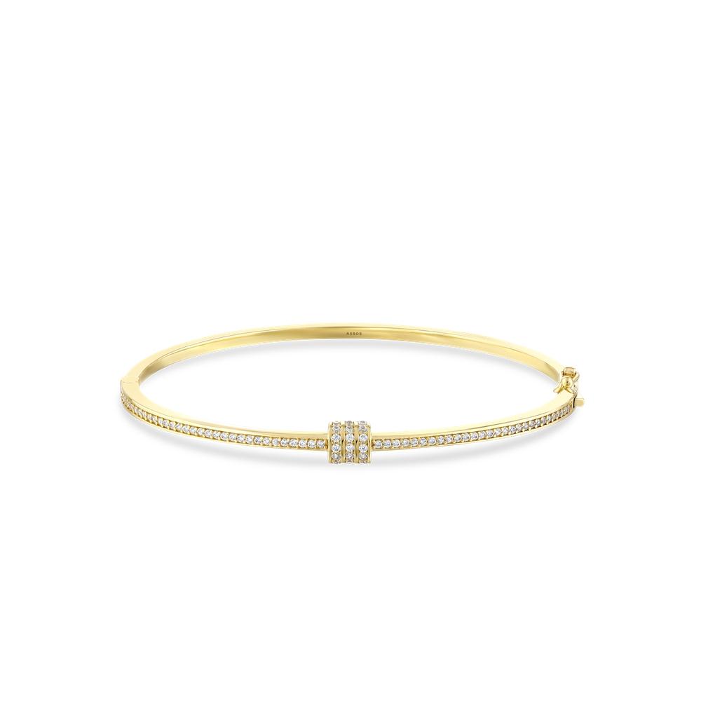 Altın Taşlı Tasarım Kelepçe