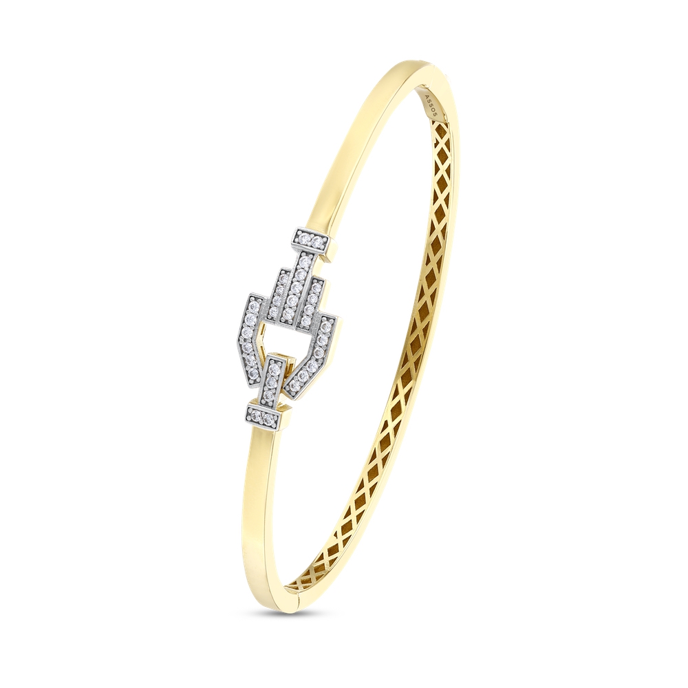 Altın Taşlı Tasarım Kelepçe