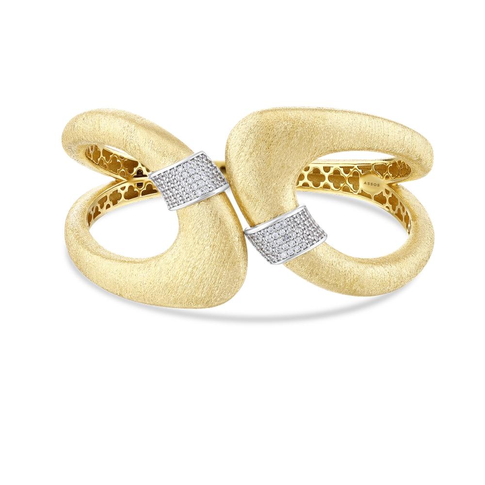 Altın Taşlı Tasarım Kelepçe