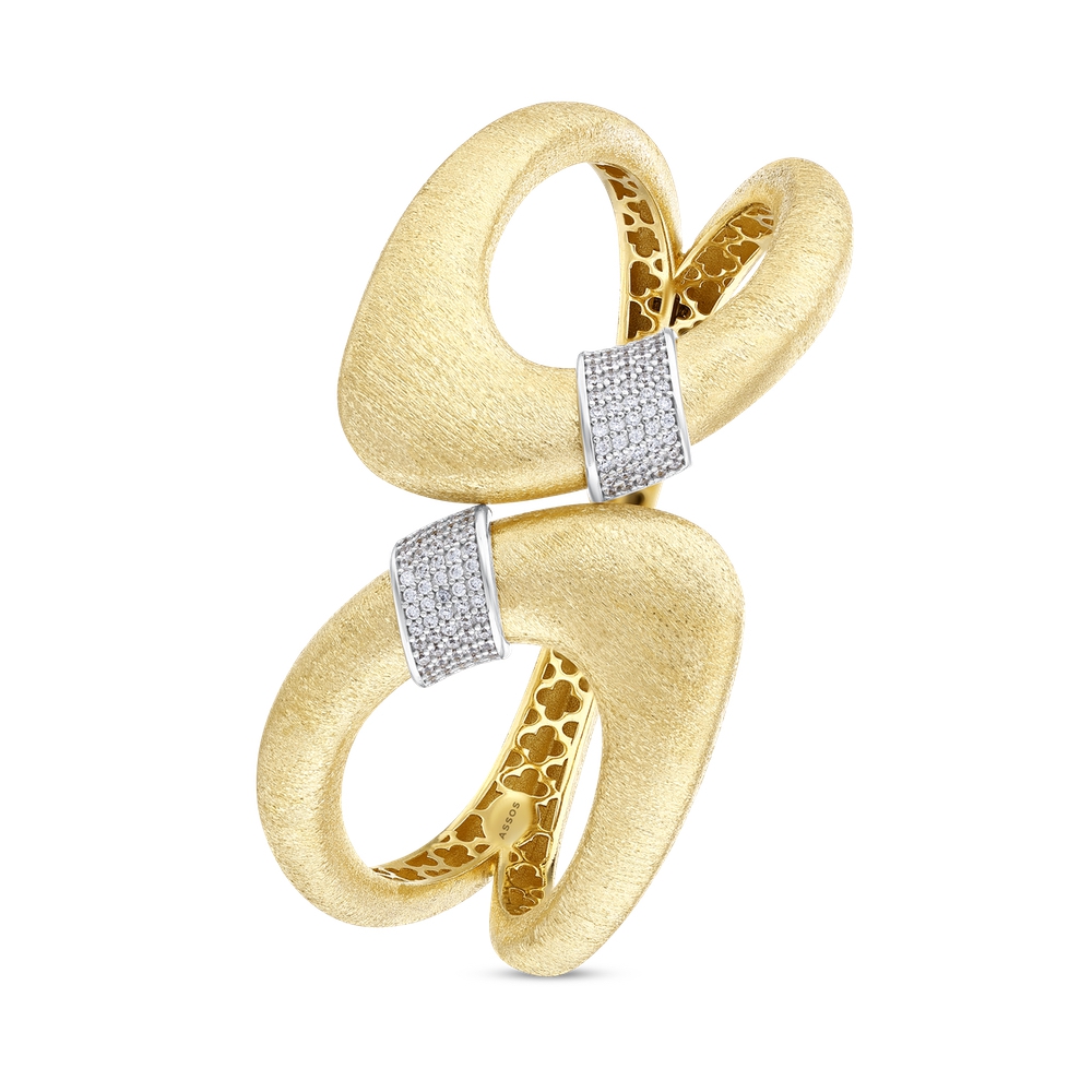 Altın Taşlı Tasarım Kelepçe