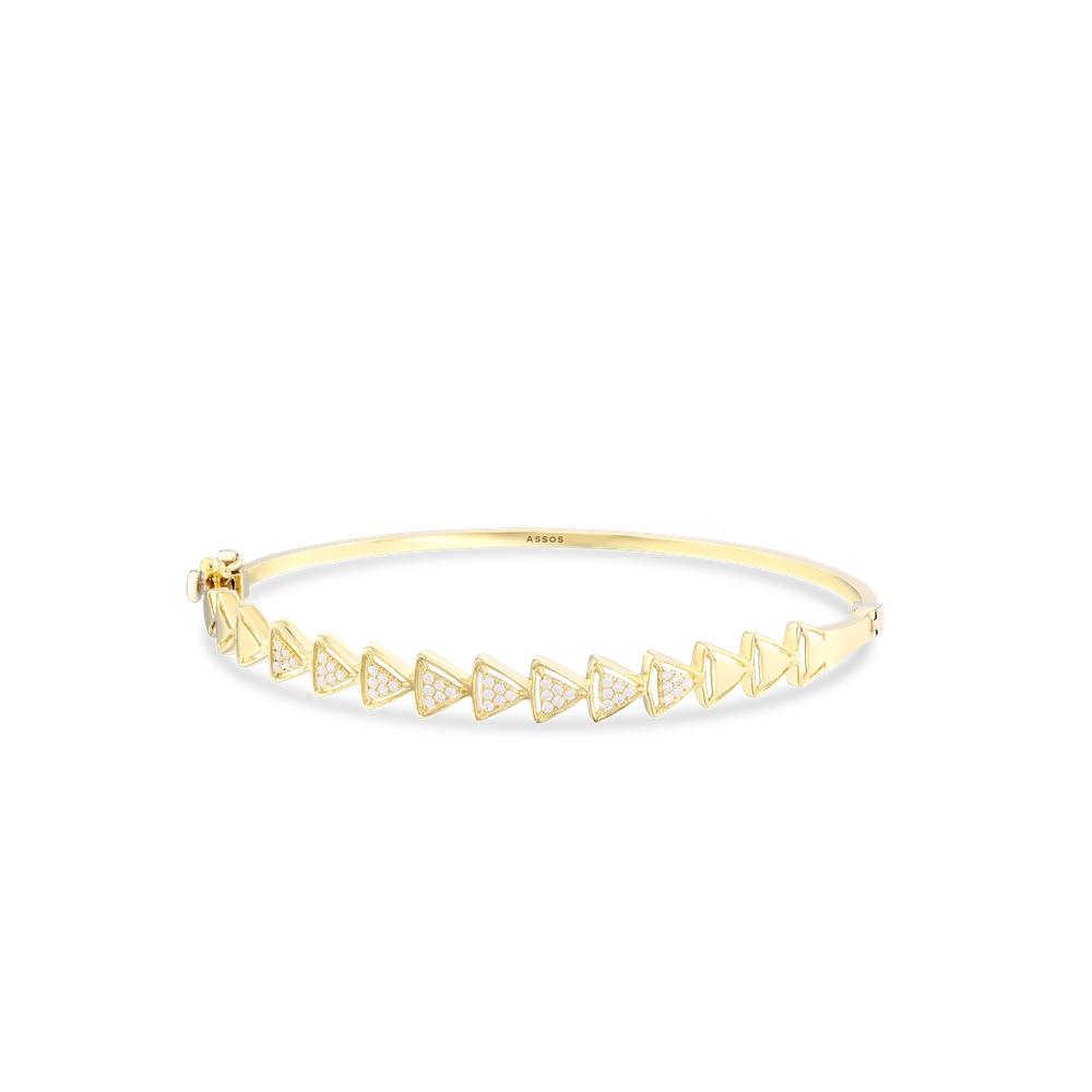 Altın Taşlı Tasarım Kelepçe