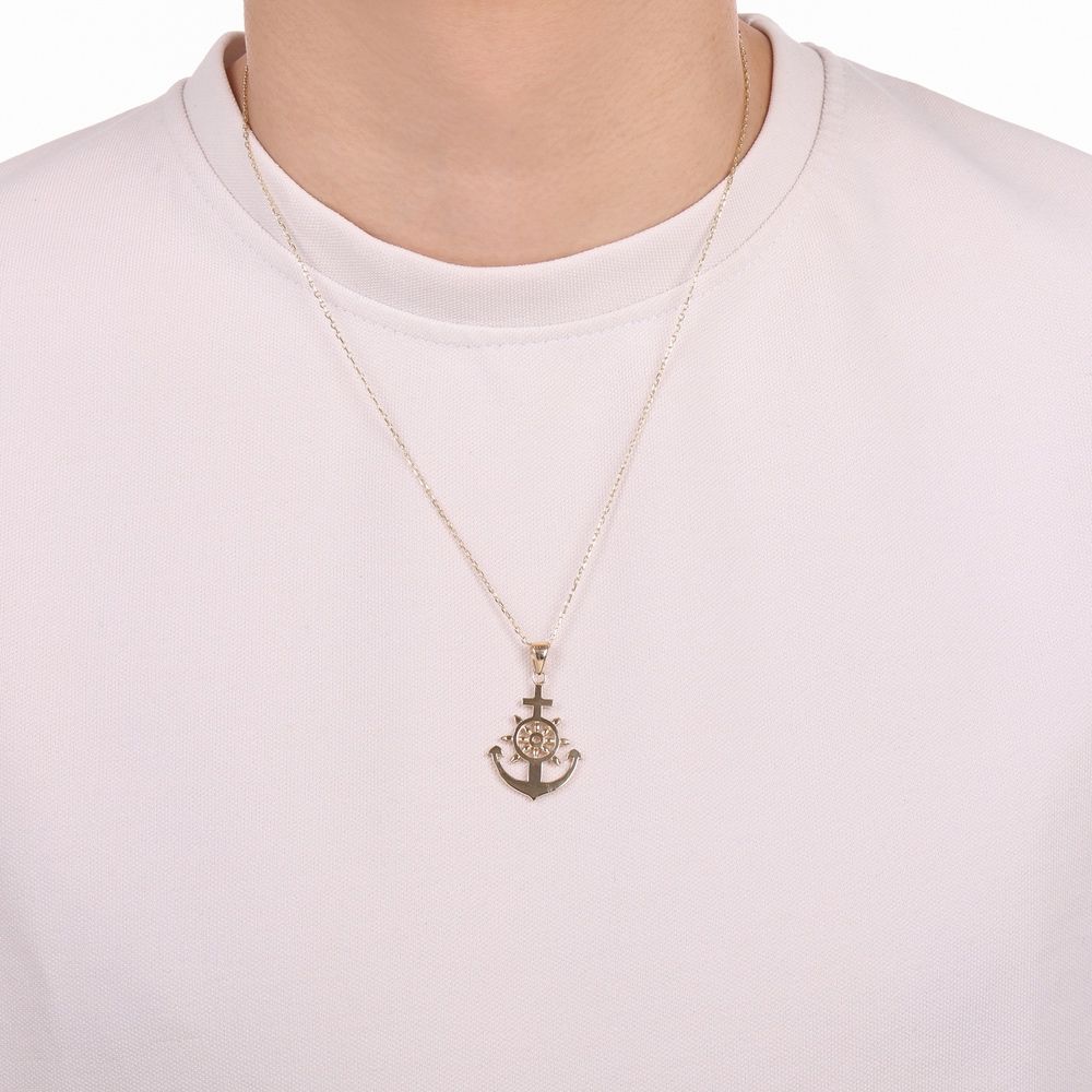 Altın Erkek Çapa Kolye Ucu