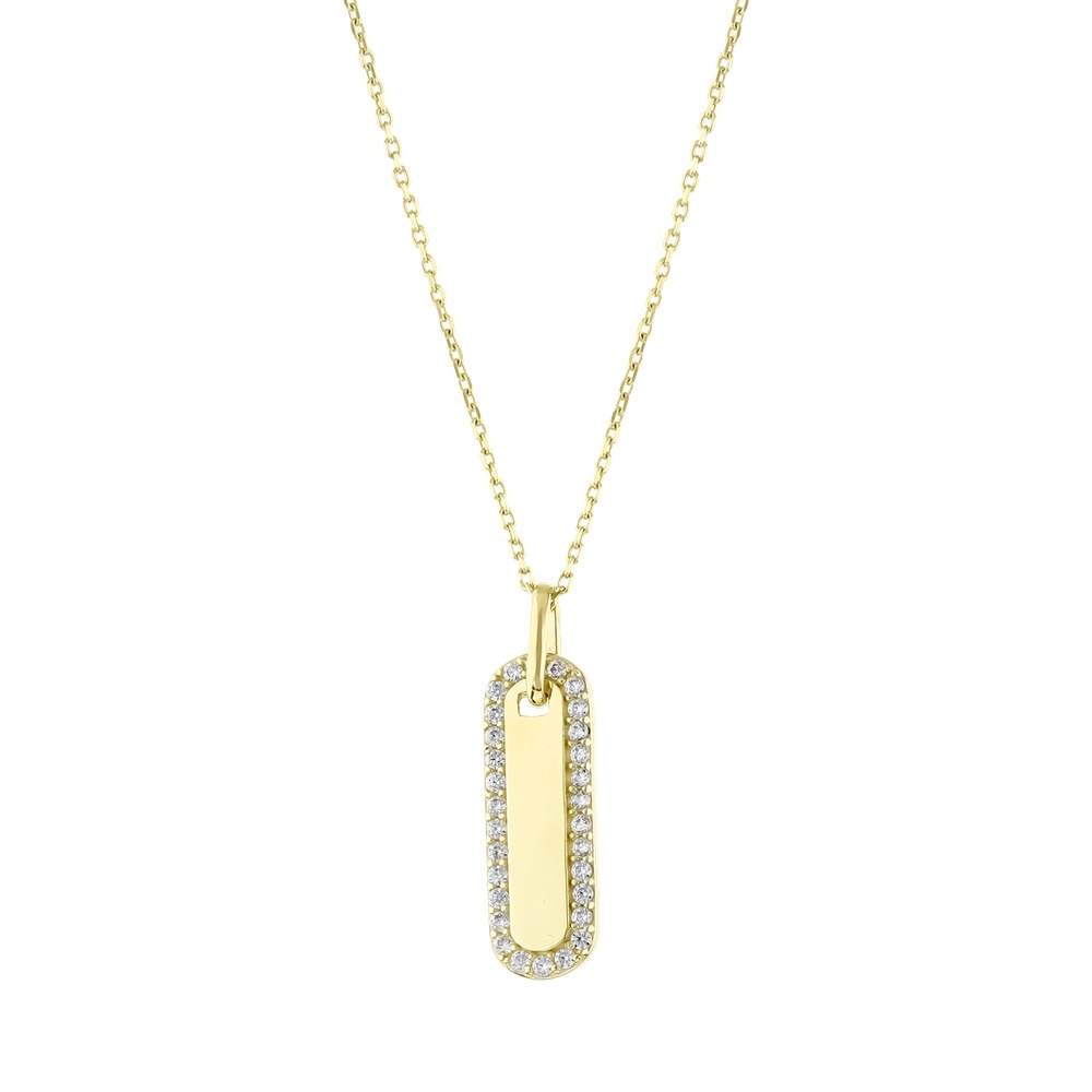 Altın Taşlı Tasarım Kolye