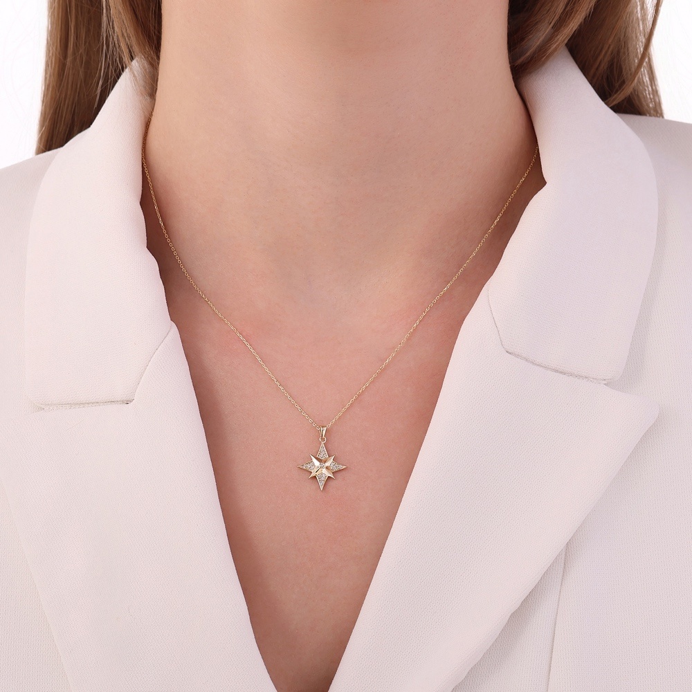 Altın Kutup Yıldızı Kolye
