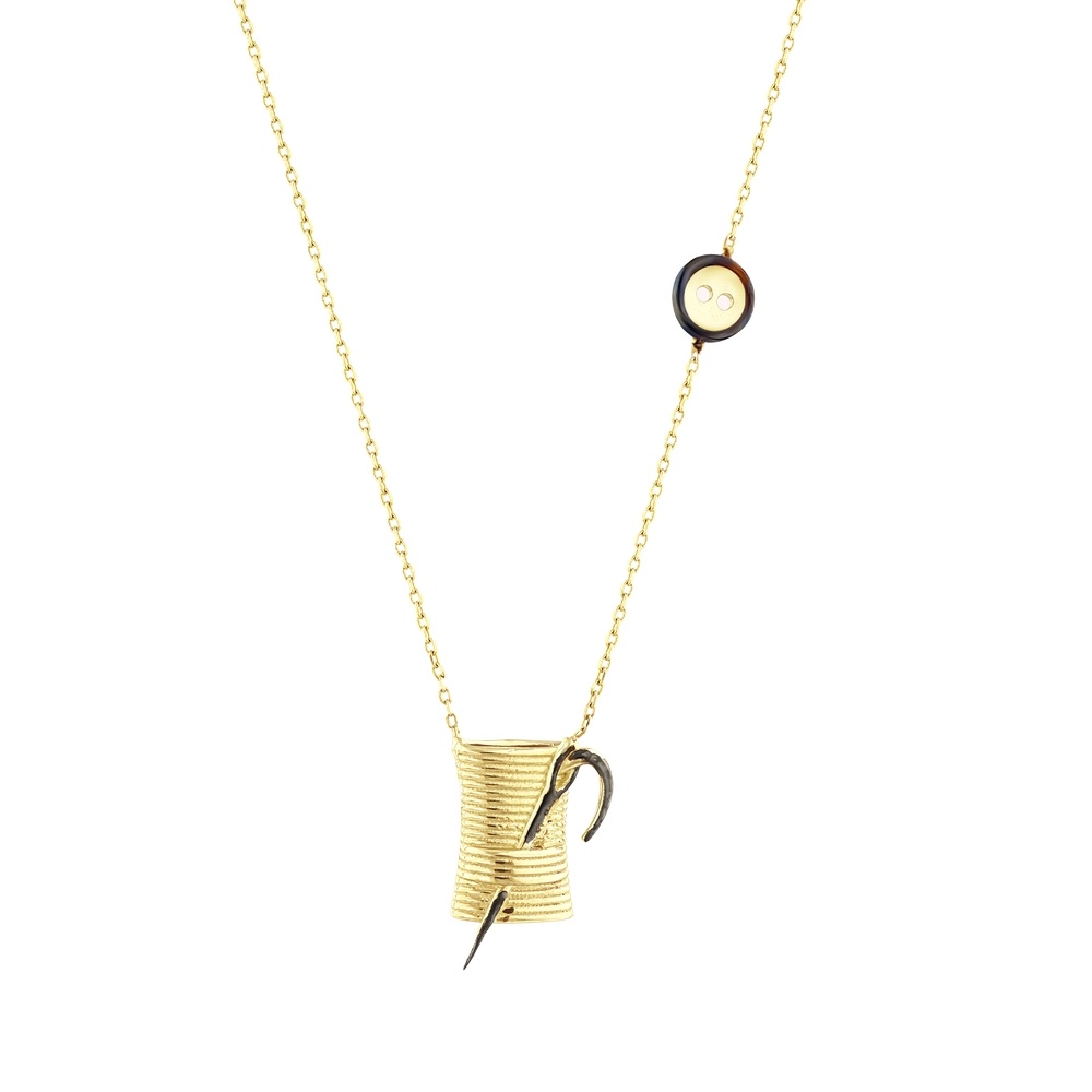 Altın İğne İplik Kolye