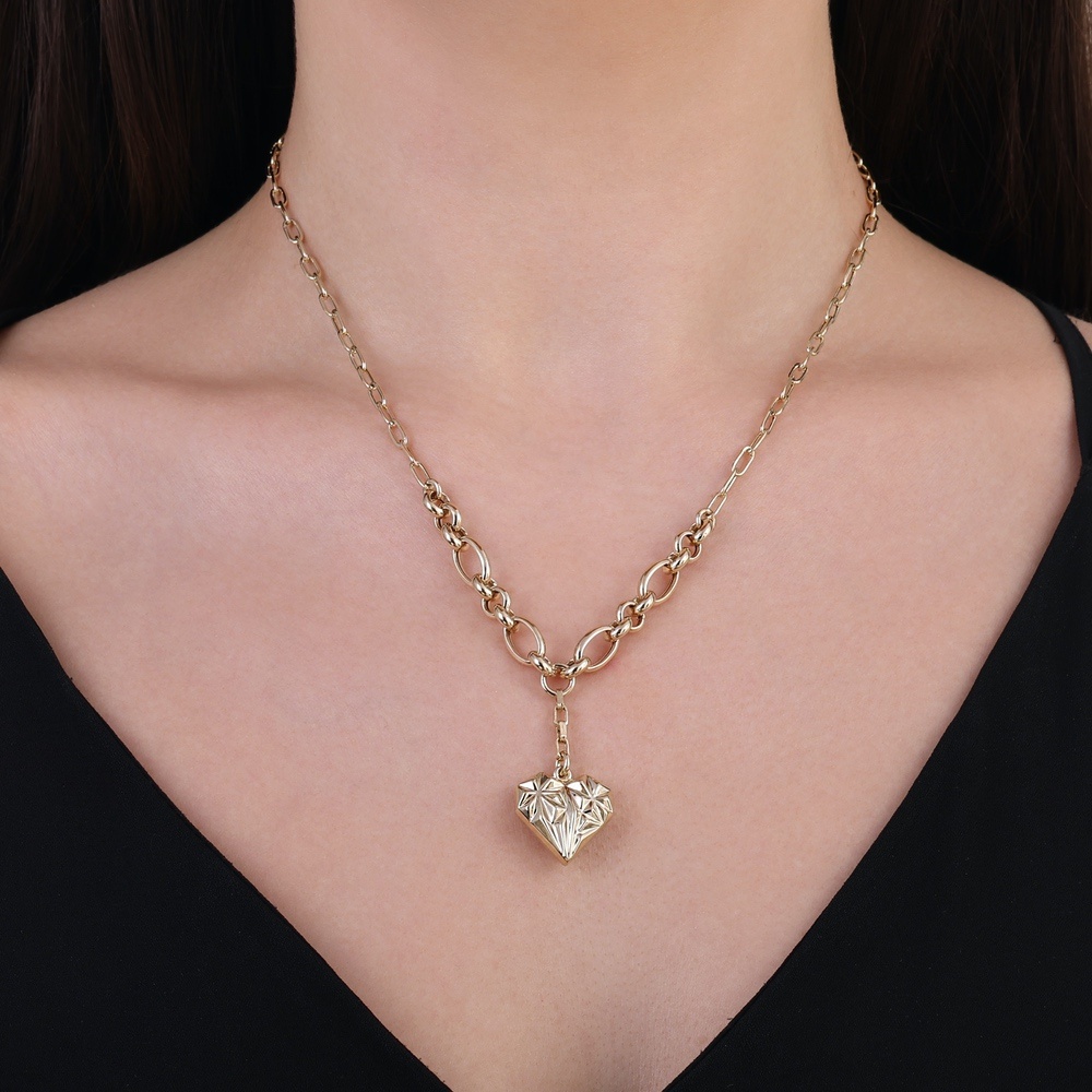 Altın Zincir Kalp Kolye