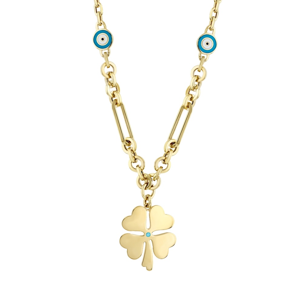 Altın Zincir Yonca Kolye