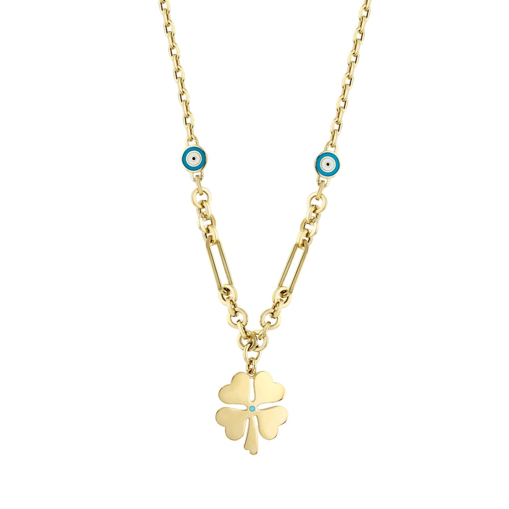 Altın Zincir Yonca Kolye