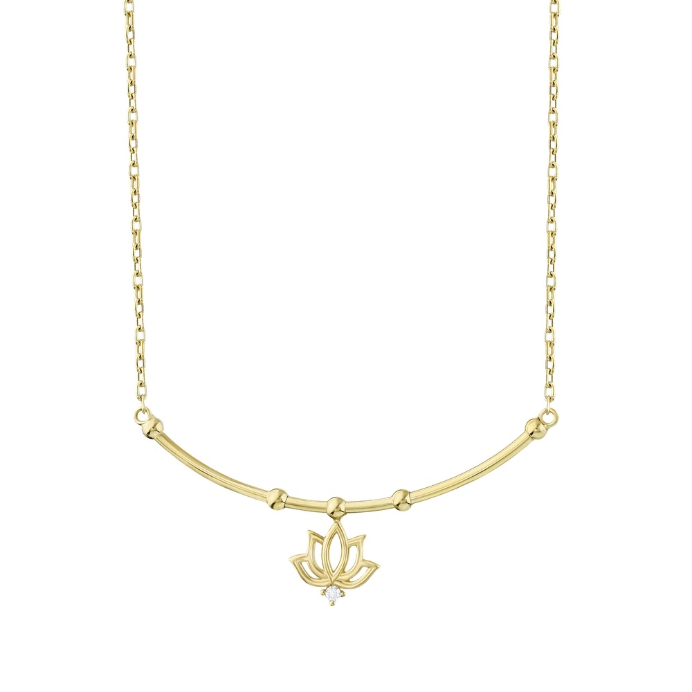 Altın Lotus Çiçeği Kolye
