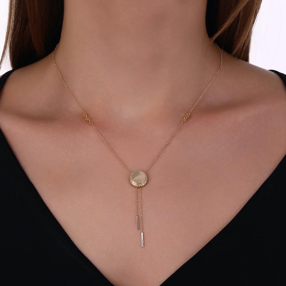 Altın Sallantılı Tasarım Kolye