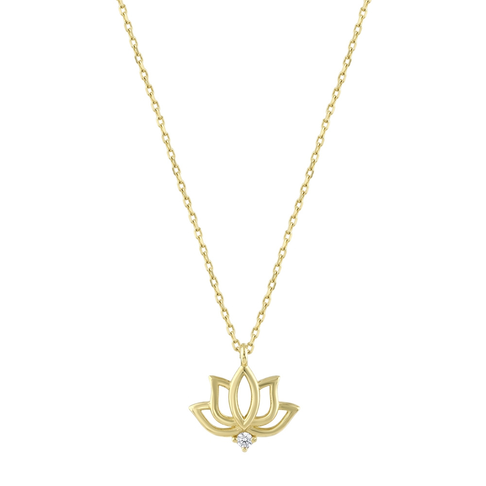 Altın Lotus Kolye - Görsel 2