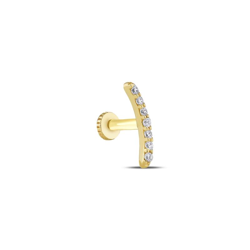 Taşlı Altın Tragus Piercing