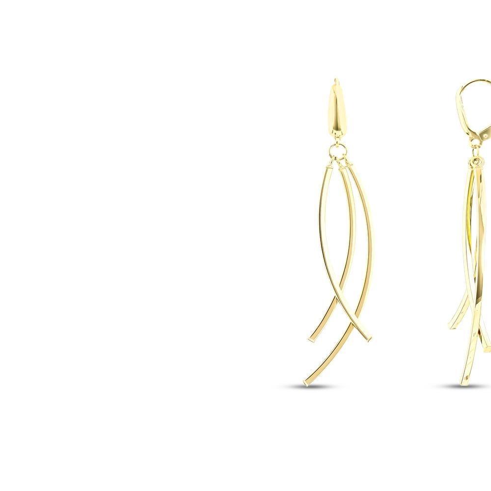 Altın Sallantılı Tasarım Küpe