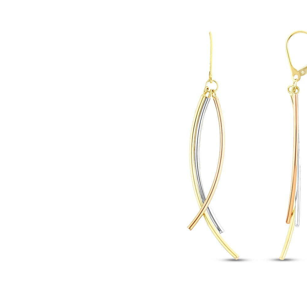 Altın Sallantılı Tasarım Küpe