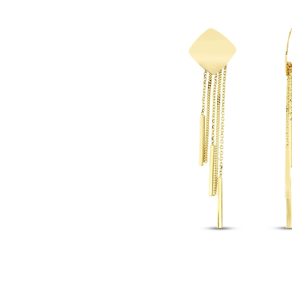 Altın Sallantılı Tasarım Küpe