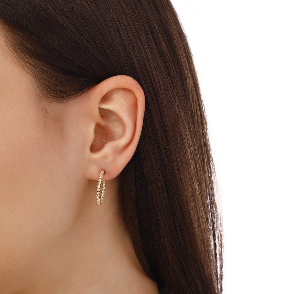 Altın Toplu Halka Küpe