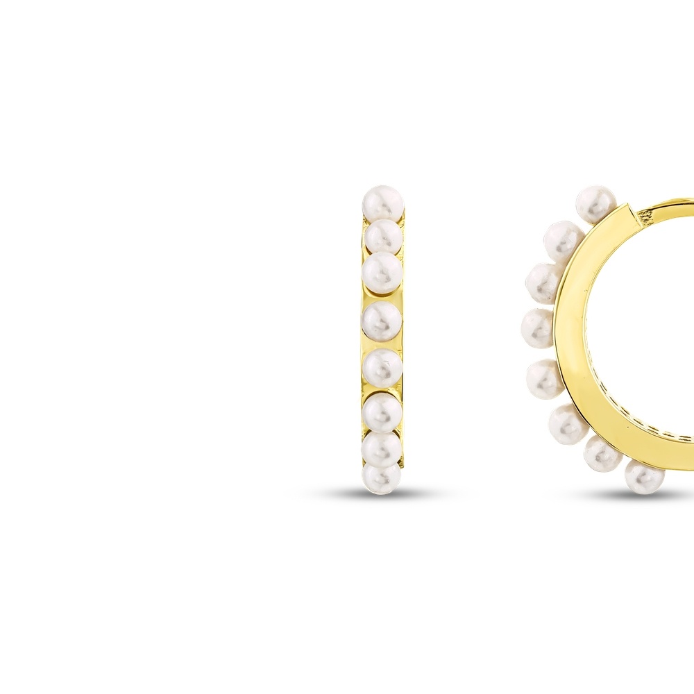 Altın İncili Halka Küpe