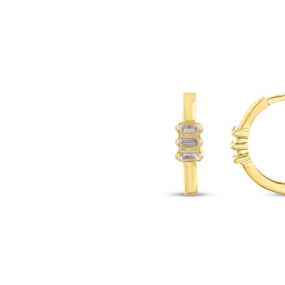 Altın Taşlı Halka Küpe