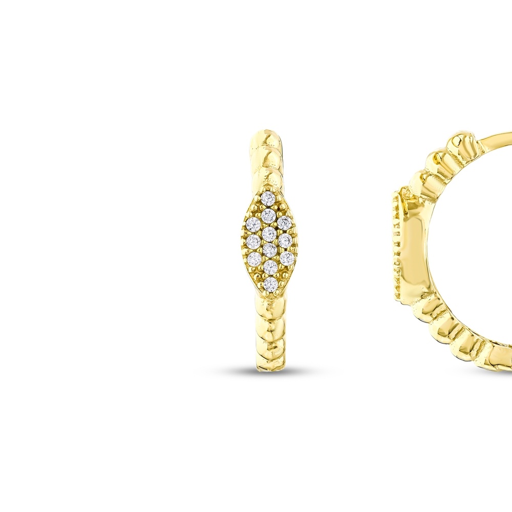 Altın Taşlı Halka Küpe