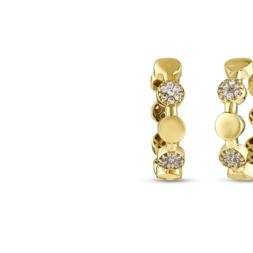 Altın Taşlı Halka Küpe