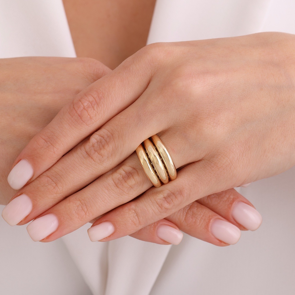 Altın Üç Sıra Yüzük