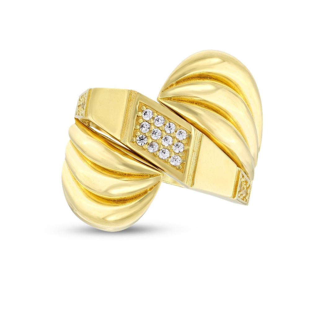 Altın Taşlı Tasarım Yüzük