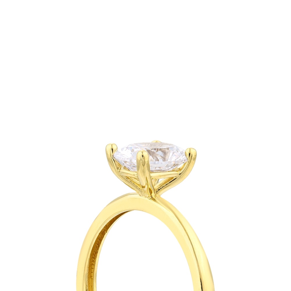 Altın Oval Tektaş Yüzük