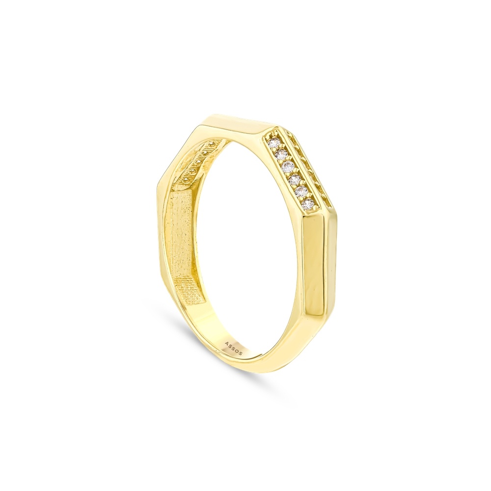 Altın Sıra Taşlı Yüzük