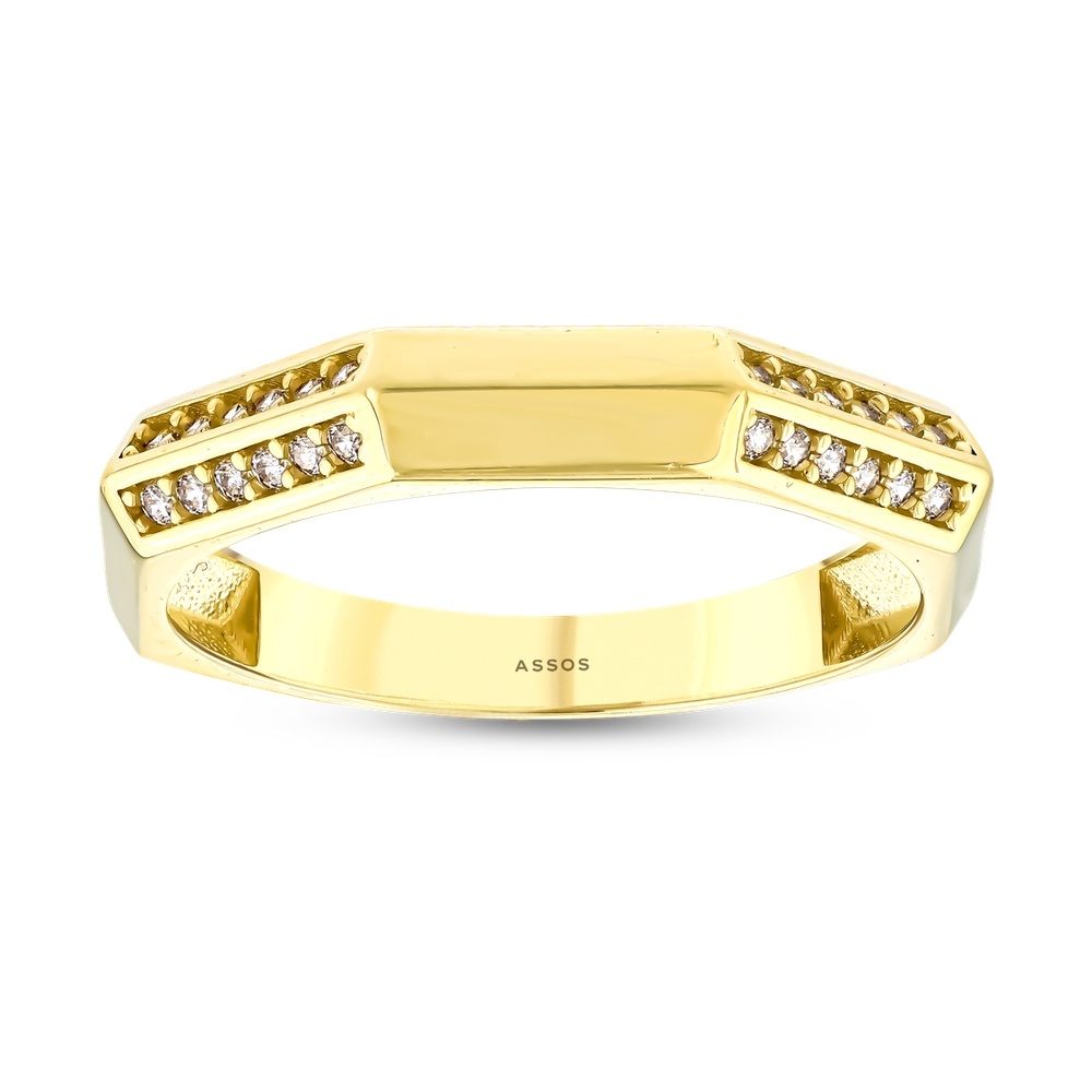 Altın Sıra Taşlı Yüzük