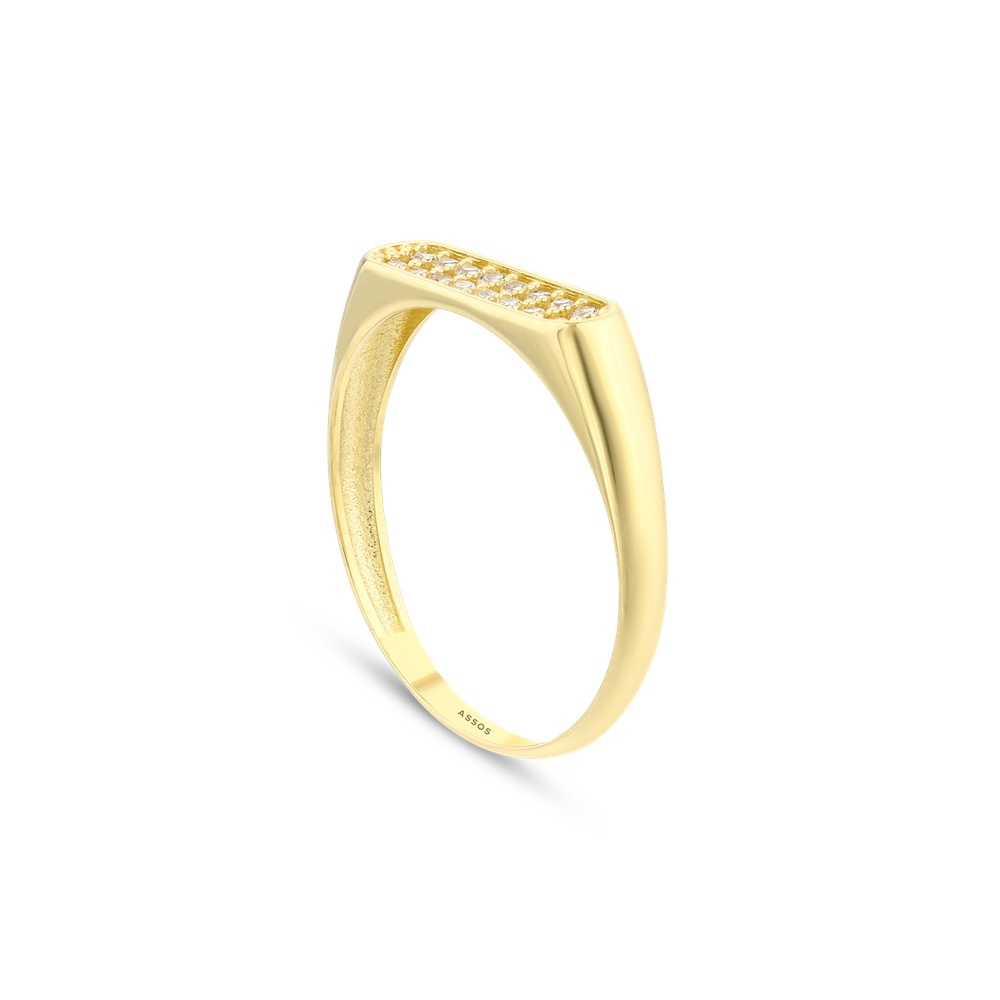 Altın Taşlı Tasarım Yüzük