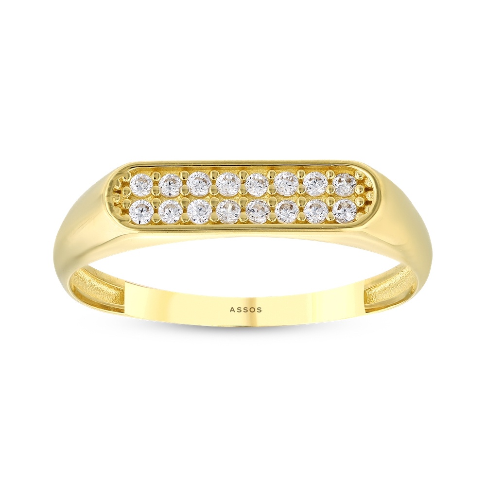 Altın Taşlı Tasarım Yüzük