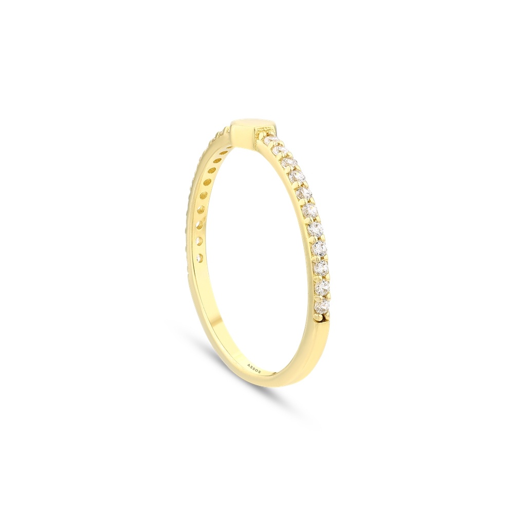 Altın Taşlı Tasarım Yüzük