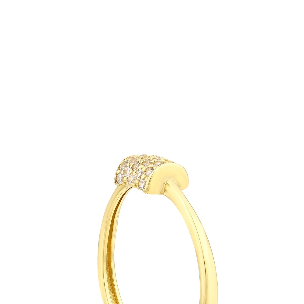 Altın Taşlı Tasarım Yüzük