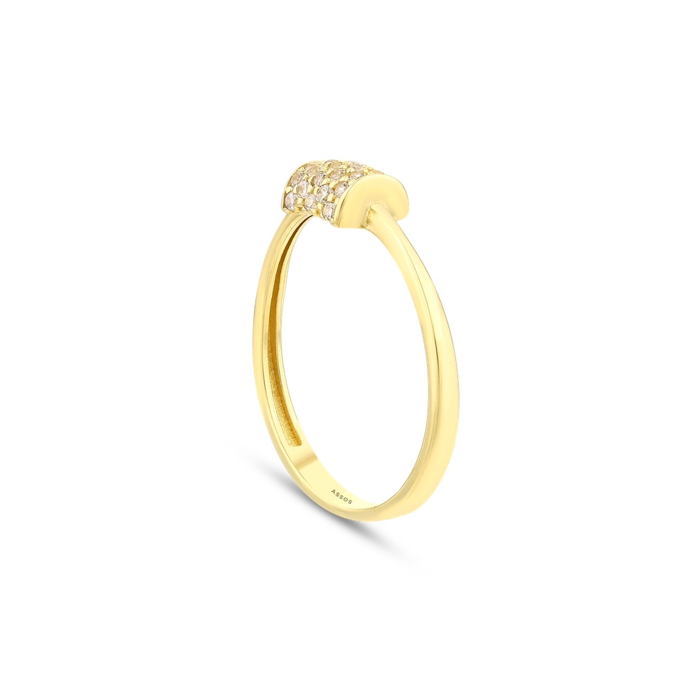 Altın Taşlı Tasarım Yüzük